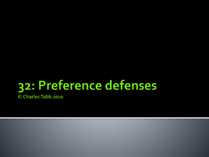 Class 32: Preference defenses