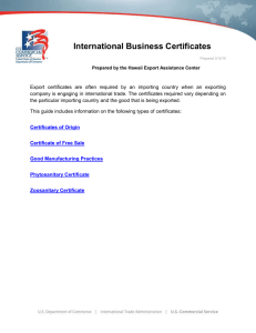 Export certificates