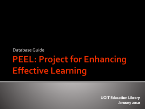 PEEL: Project for Enhancing Effective Learning