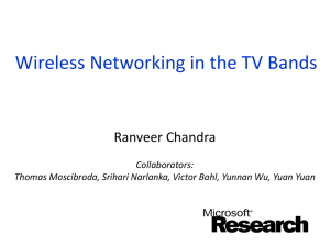 Cognitive Wireless Networking in the TV Bands