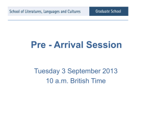 Pre - Arrival Session - University of Edinburgh