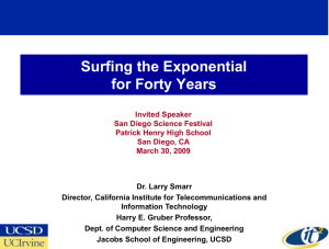 PPT - Larry Smarr - California Institute for Telecommunications and