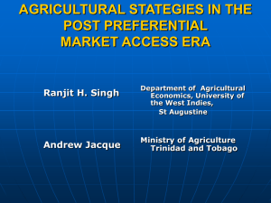 Agricultural strategies in the post preferential market