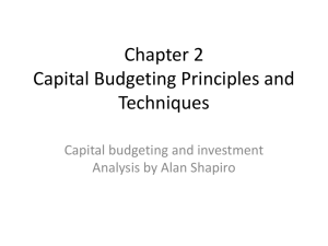 Chapter 2 Capital Budgeting Principles and Techniques