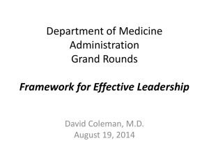Framework for Effective Leadership