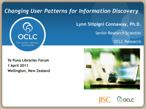 Changing User Patterns for Information Discovery