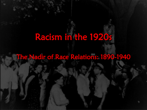 Notes - Racism in the 1920s