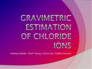 Gravimetric Estimation of Chloride Ions