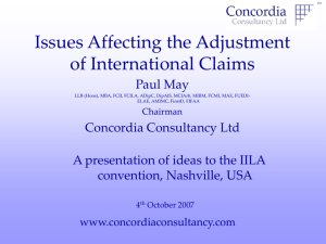 Claims Presentation - Concordia Consultancy