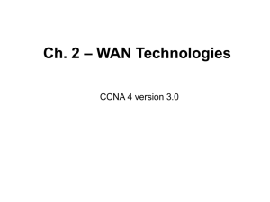 Ch. 2 – WAN Technologies