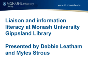 Liaison and information literacy at Monash University