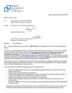 Revised Policy on Family Medical Leave Act (FMLA)