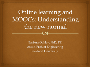 Online learning and MOOCs: Where we stand and where we can go
