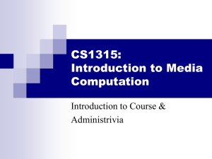 CS1315 Introduction to Media Computation