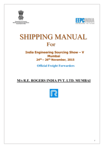 Shipping Manual - RE Rogers India