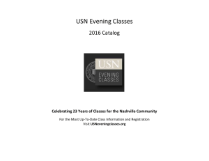 2016 Evening Classes Catalog