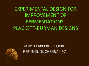 experimental design for improvement of fermentations