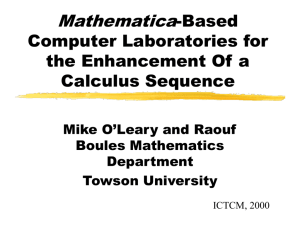 Using Mathematica in Calculus - Towson University