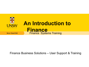 An Introduction to Finance - University of New South Wales