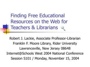 Finding Free Educational Resources on the Web for Teachers