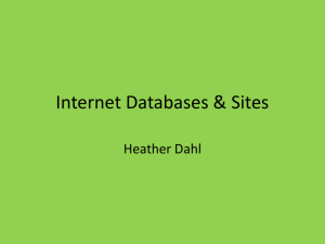 Internet Databases & Sites