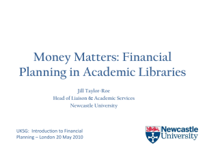 Money Matters: Financial Planning in Academic Libraries