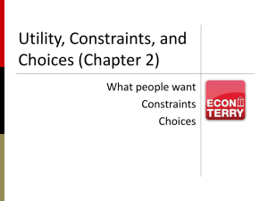 Utility, Constraints, and Choices (Chapter 2)