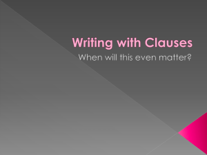 Writing with Clauses