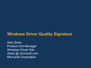 Windows Driver Quality Signature