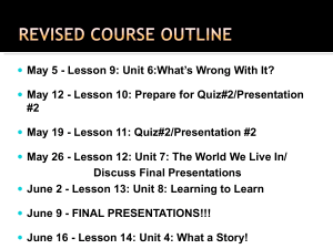 May 5 - Lesson 9: Unit 6:What's Wrong With It?