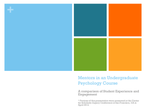 Mentors in an Undergraduate Psychology Course