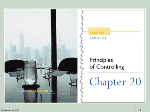 Management Chapter 20--Controlling Principles