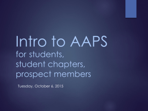 Introduction to AAPS - American Association of Pharmaceutical