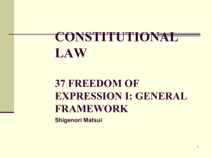 CONSTITUTIONAL LAW 37 FREEDOM OF EXPRESSION I