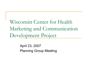 Why? - Center for Health Marketing