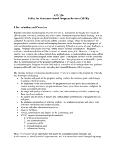 Procedures and Guidelines for Review of Academic Programs
