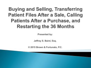 Buying and Selling, Transferring Patient Files After a Sale, Calling