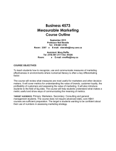 2013 Neil Bendle 4573 Measurable Marketing Syllabus