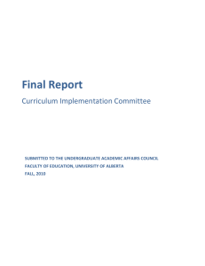 Curriculum Implementation Final Report