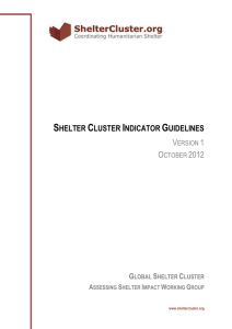 Global Shelter Cluster Indicators Guidelines v1 GSC meeting 2012