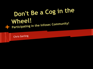 Don't Be a Cog in the Wheel!