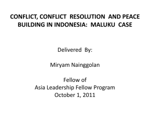 CONFLICT TRANSFORMATION, PEACE BUILDING, AND SOCIAL