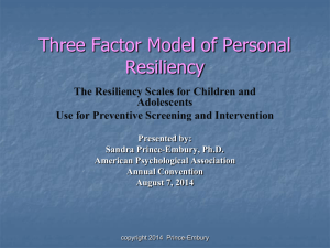 Resiliency Scales for Children and Adolescents