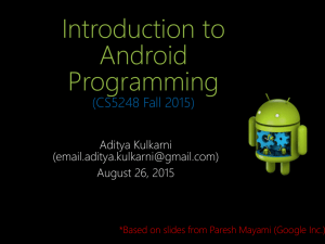 Introduction to Android Programming