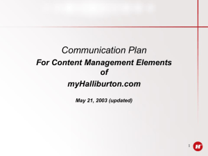 Communication Plan for myHalliburton_1_.com v7