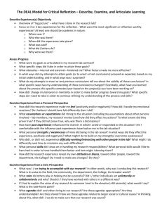 Student Research Reflection Guidelines