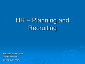 HR - planning & recruiting - session 5