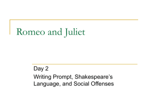 Notes on Romeo and Juliet