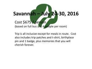 Savannah Trip Detailed Slideshow Link