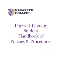 Policy Title: Student Handbook of Policies and